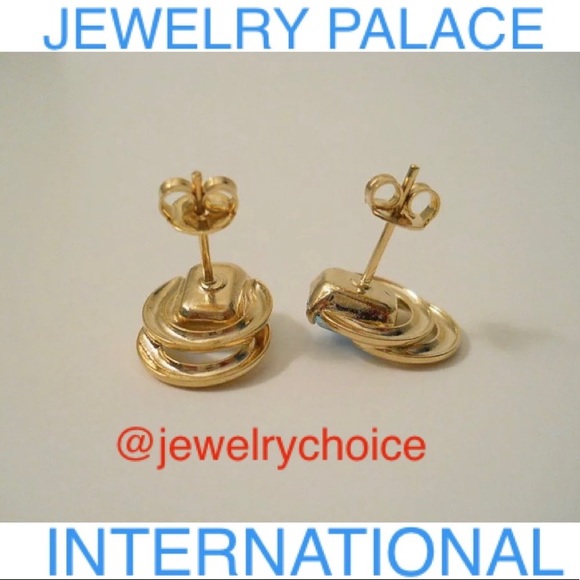 14K Gold Filled Stunning Light Blue Cubic Zirconia Post Earrings - Picture 11 of 11